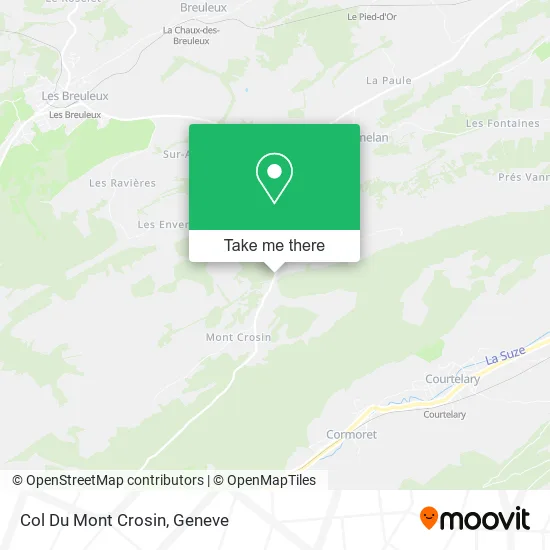 Col Du Mont Crosin map