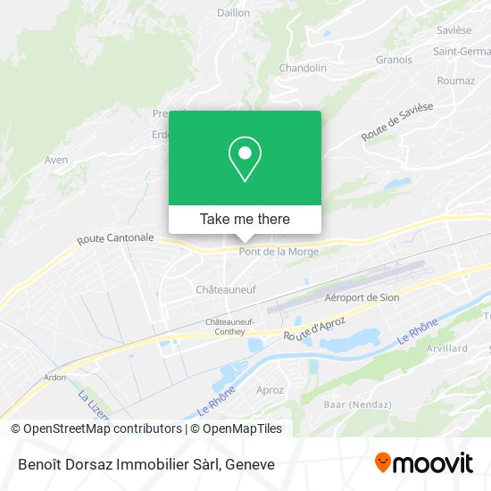 Benoît Dorsaz Immobilier Sàrl map