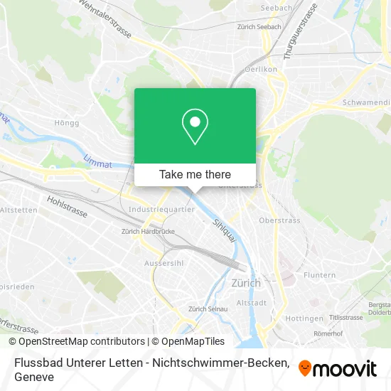 Flussbad Unterer Letten - Nichtschwimmer-Becken map