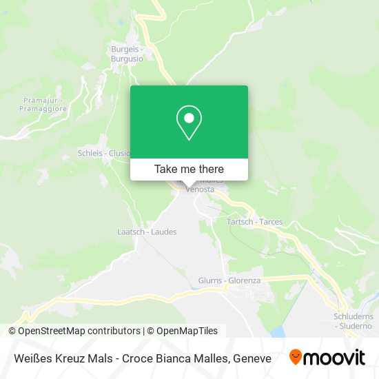 Weißes Kreuz Mals - Croce Bianca Malles map