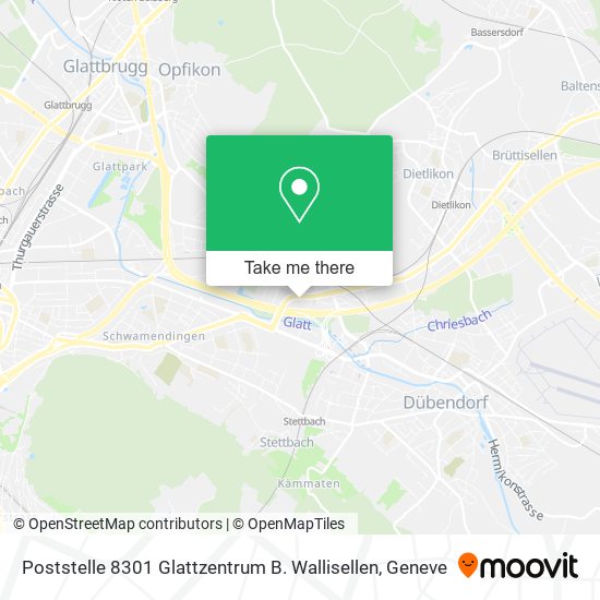 Poststelle 8301 Glattzentrum B. Wallisellen map