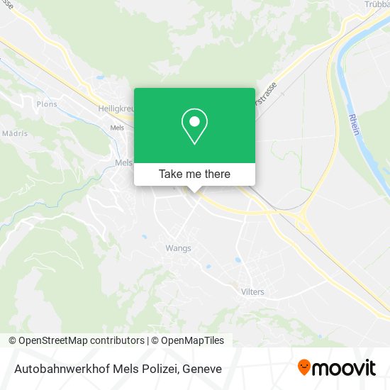 Autobahnwerkhof Mels Polizei map