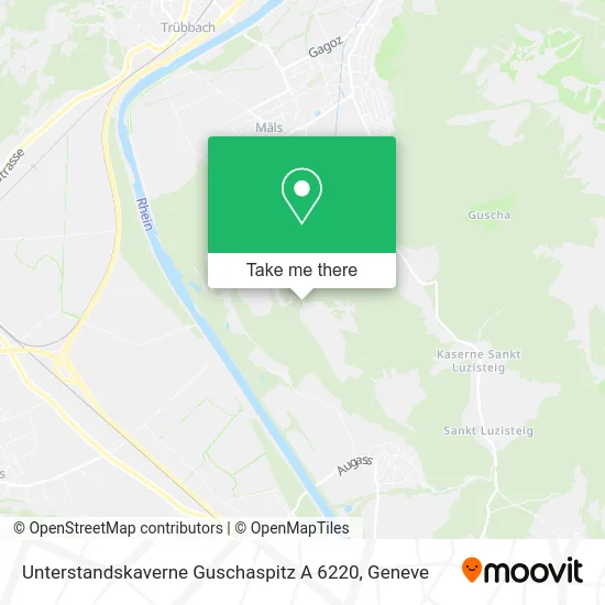 Unterstandskaverne Guschaspitz A 6220 map