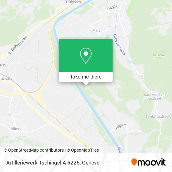 Artilleriewerk Tschingel A 6225 map