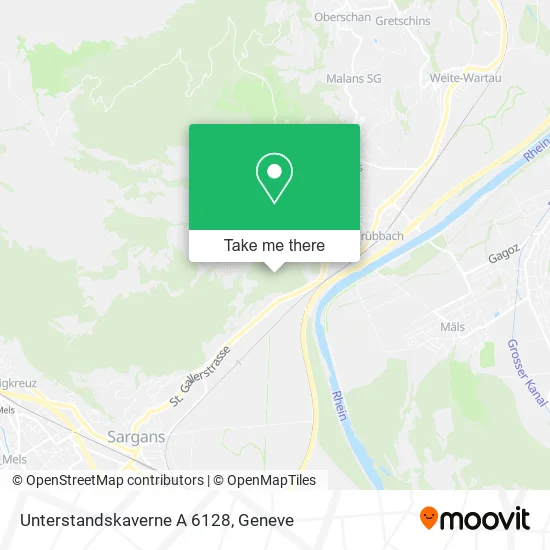 Unterstandskaverne A 6128 map