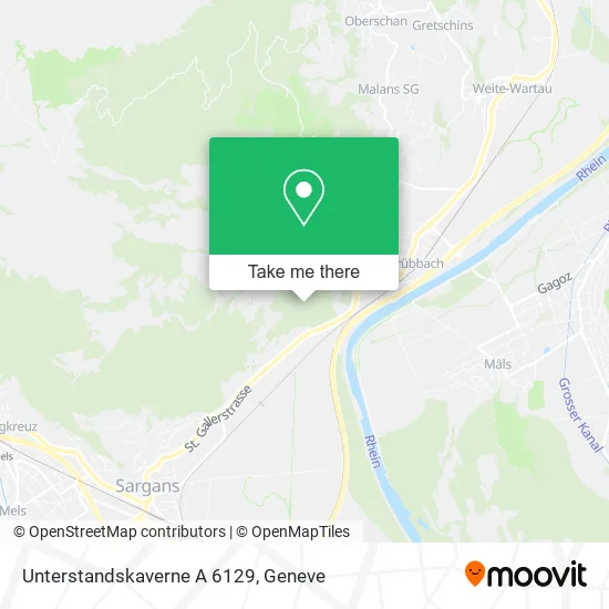 Unterstandskaverne A 6129 map