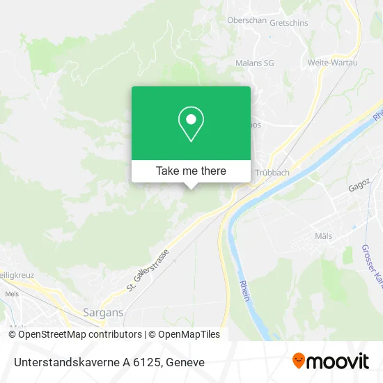 Unterstandskaverne A 6125 map
