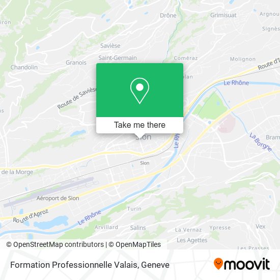 Formation Professionnelle Valais map