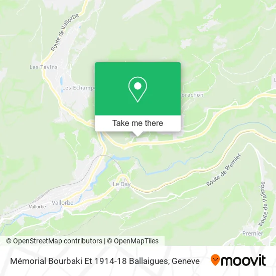 Mémorial Bourbaki Et 1914-18 Ballaigues map