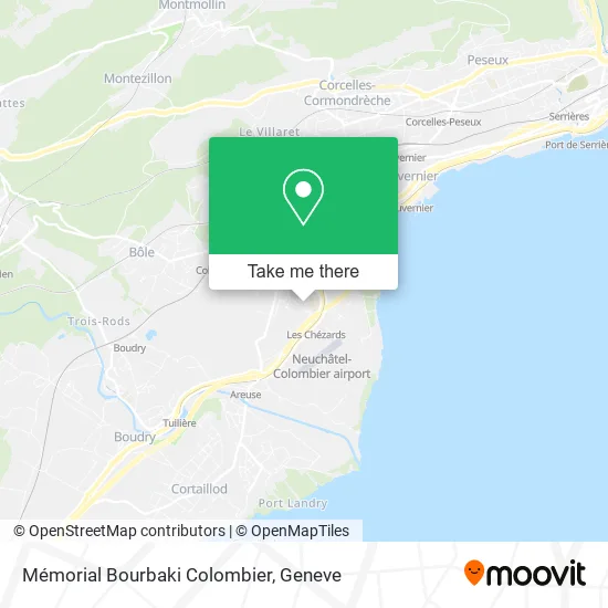 Mémorial Bourbaki Colombier map