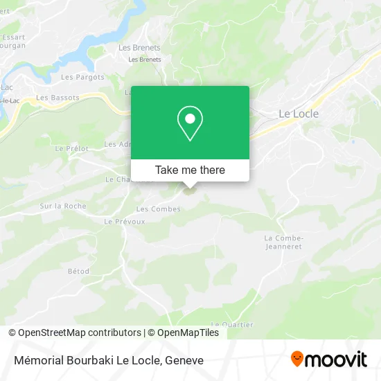 Mémorial Bourbaki Le Locle map