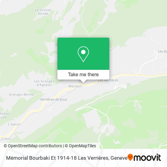 Mémorial Bourbaki Et 1914-18 Les Verrières map