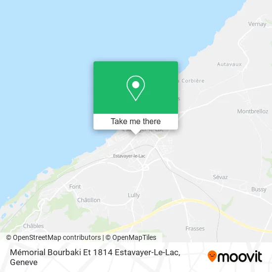 Mémorial Bourbaki Et 1814 Estavayer-Le-Lac map