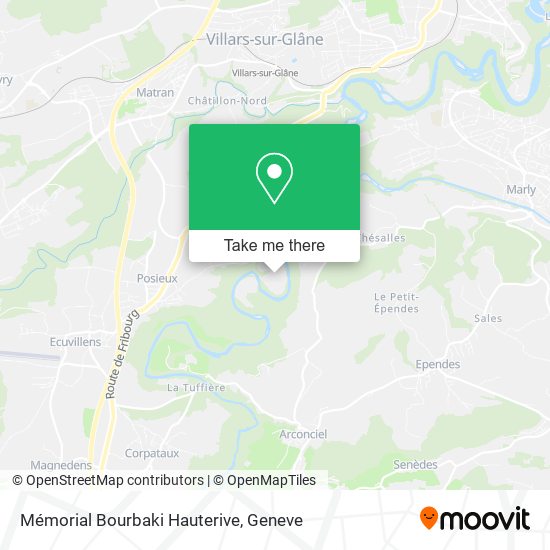 Mémorial Bourbaki Hauterive map