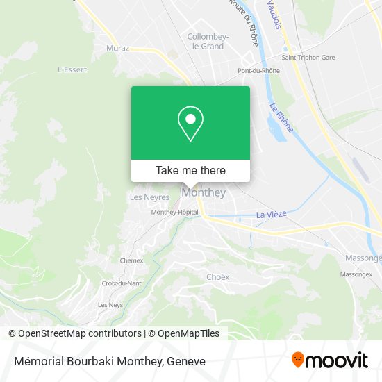 Mémorial Bourbaki Monthey map