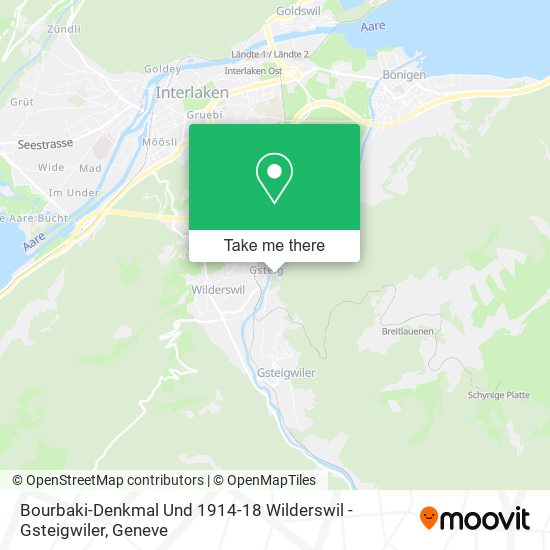 Bourbaki-Denkmal Und 1914-18 Wilderswil - Gsteigwiler map