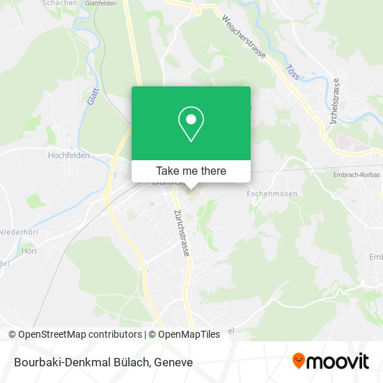 Bourbaki-Denkmal Bülach map