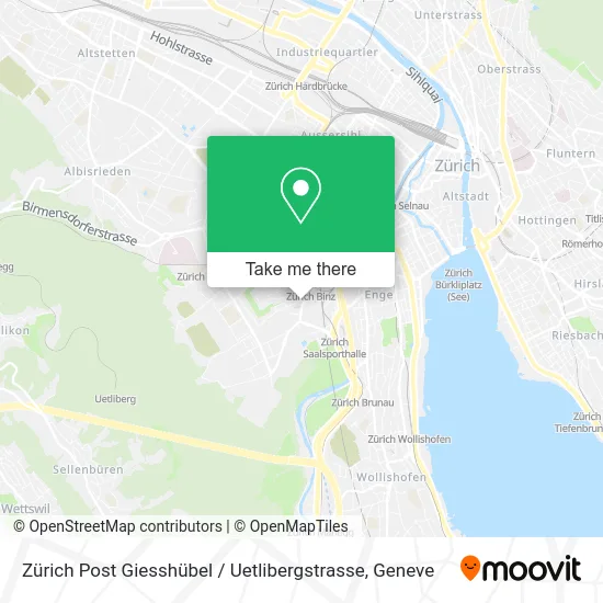 Zürich Post Giesshübel / Uetlibergstrasse map