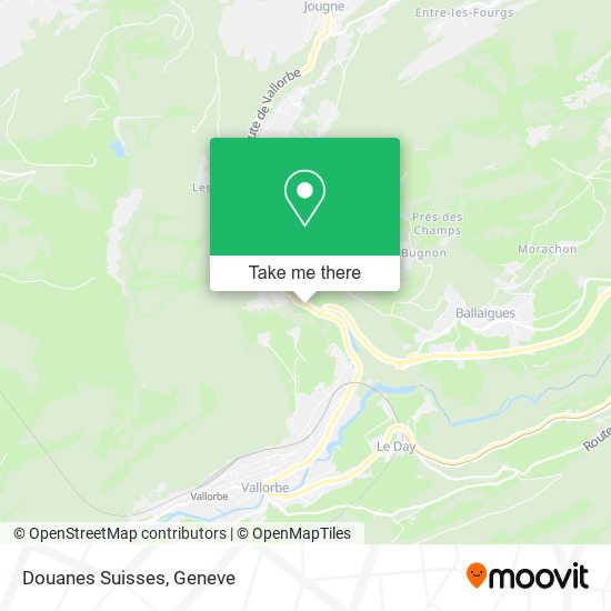 Douanes Suisses map