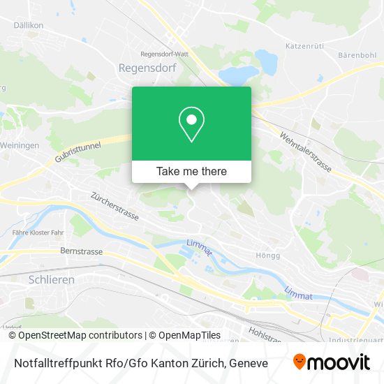 Notfalltreffpunkt Rfo / Gfo Kanton Zürich map