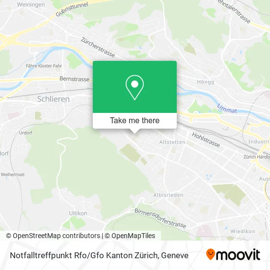 Notfalltreffpunkt Rfo / Gfo Kanton Zürich map