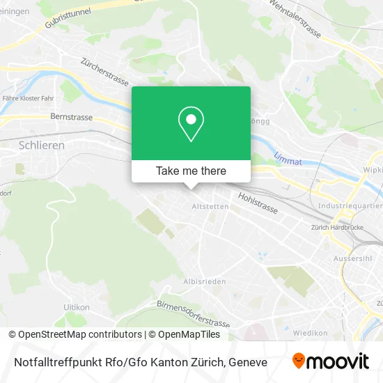 Notfalltreffpunkt Rfo / Gfo Kanton Zürich map
