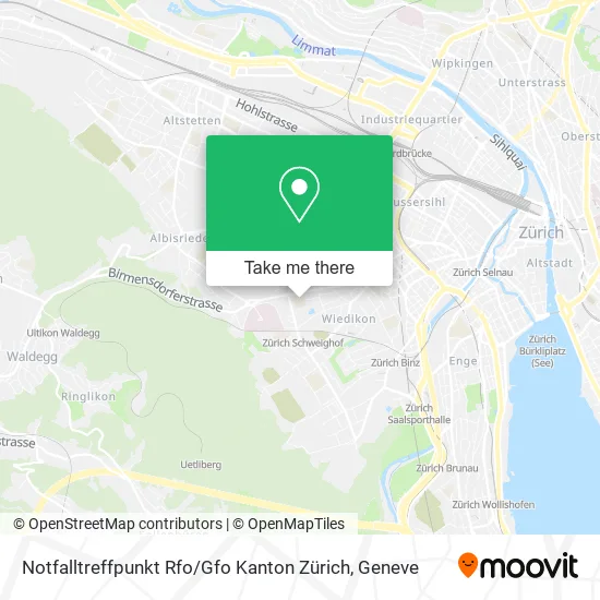 Notfalltreffpunkt Rfo / Gfo Kanton Zürich map