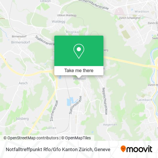 Notfalltreffpunkt Rfo / Gfo Kanton Zürich map