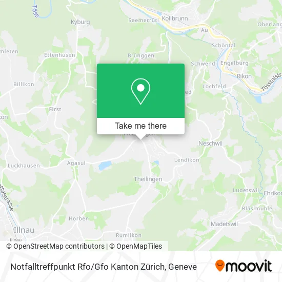 Notfalltreffpunkt Rfo / Gfo Kanton Zürich map