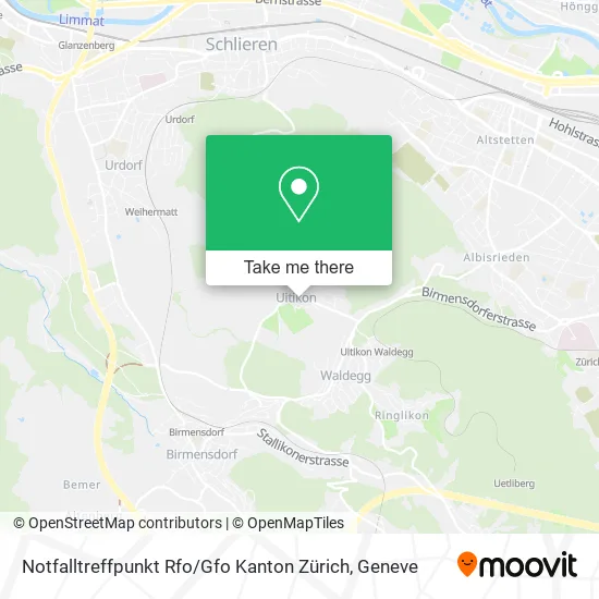 Notfalltreffpunkt Rfo / Gfo Kanton Zürich map