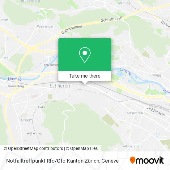Notfalltreffpunkt Rfo / Gfo Kanton Zürich map