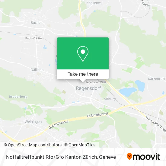 Notfalltreffpunkt Rfo / Gfo Kanton Zürich map