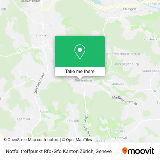 Notfalltreffpunkt Rfo / Gfo Kanton Zürich map