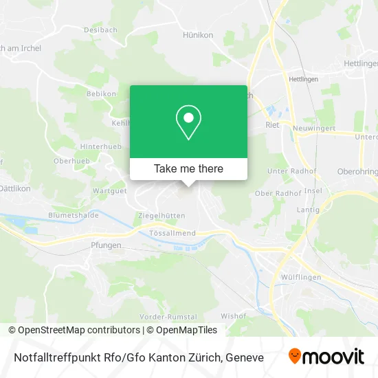 Notfalltreffpunkt Rfo / Gfo Kanton Zürich map
