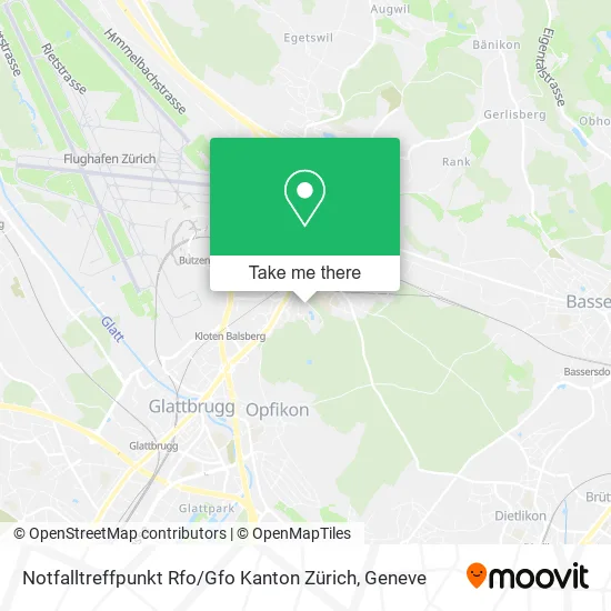 Notfalltreffpunkt Rfo / Gfo Kanton Zürich map
