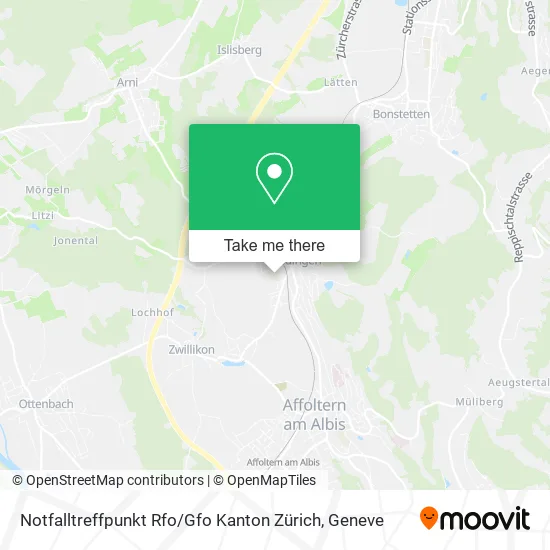 Notfalltreffpunkt Rfo / Gfo Kanton Zürich map