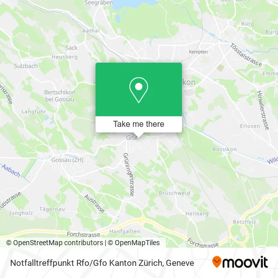 Notfalltreffpunkt Rfo / Gfo Kanton Zürich map