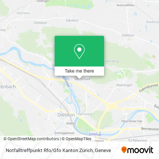 Notfalltreffpunkt Rfo / Gfo Kanton Zürich map