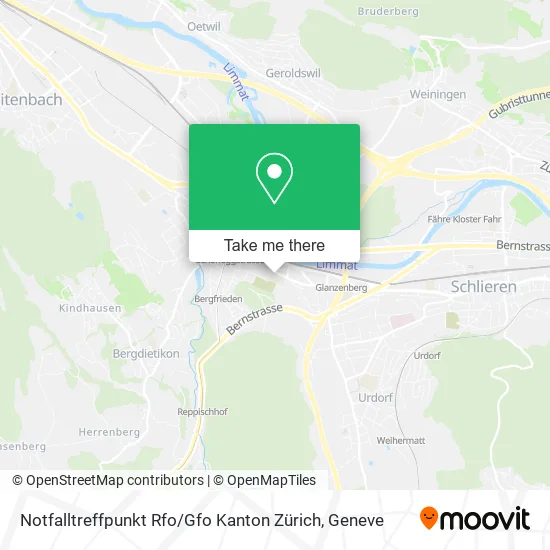 Notfalltreffpunkt Rfo / Gfo Kanton Zürich map
