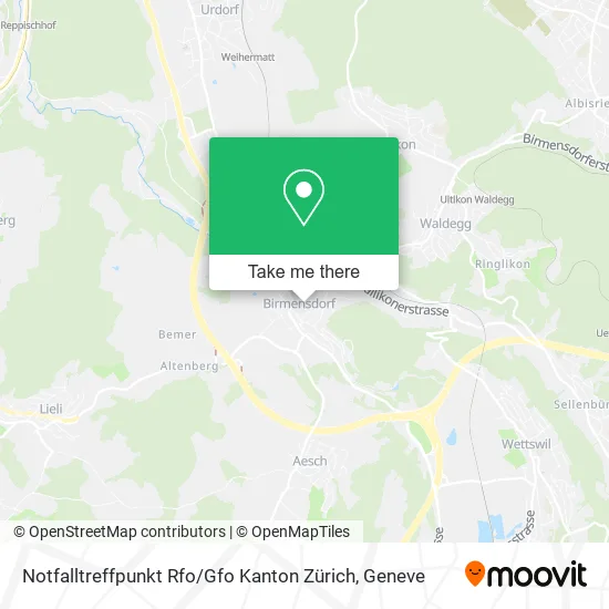 Notfalltreffpunkt Rfo / Gfo Kanton Zürich map