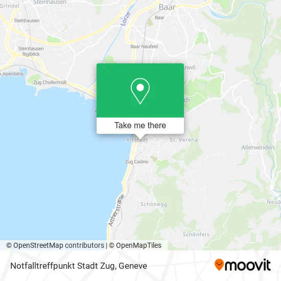 Notfalltreffpunkt Stadt Zug map