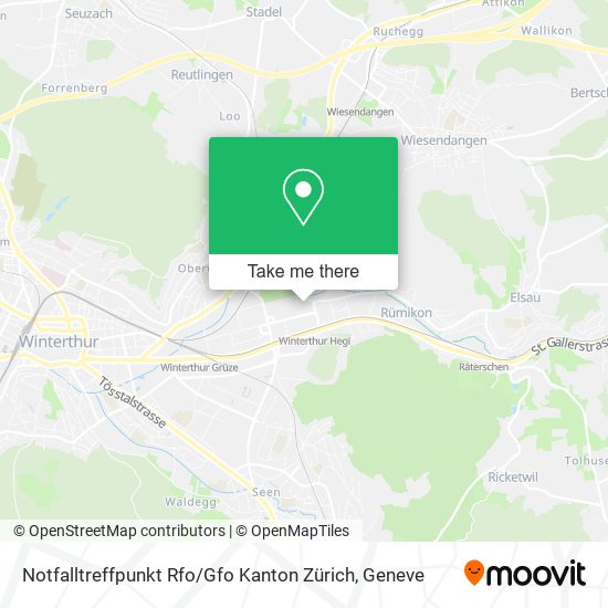 Notfalltreffpunkt Rfo / Gfo Kanton Zürich map