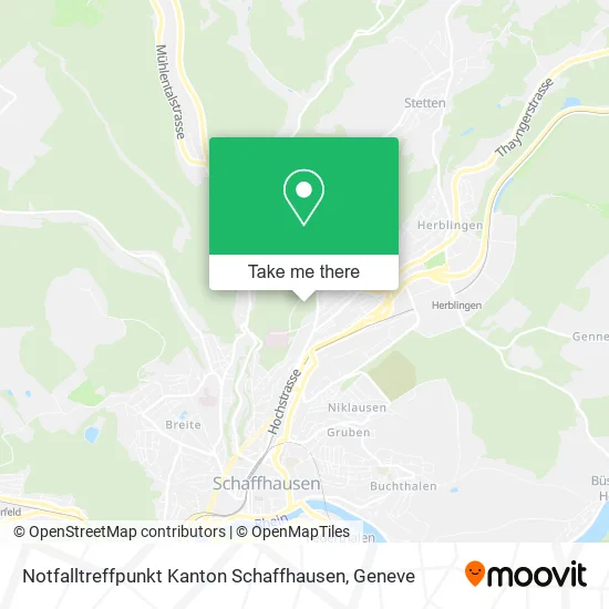 Notfalltreffpunkt Kanton Schaffhausen map