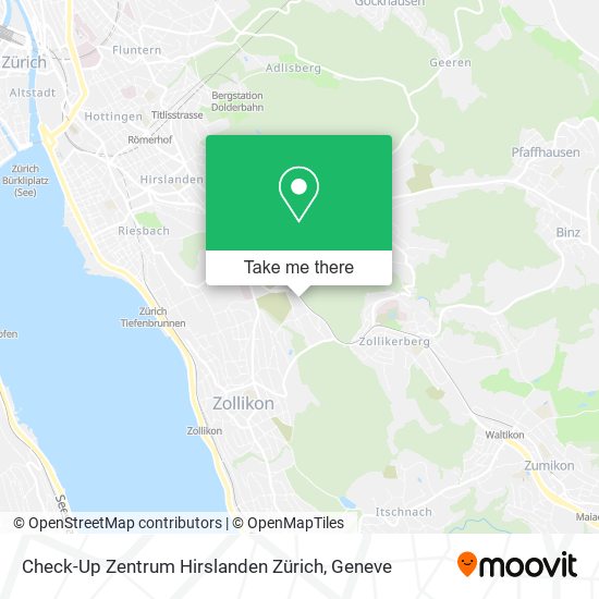 Check-Up Zentrum Hirslanden Zürich map