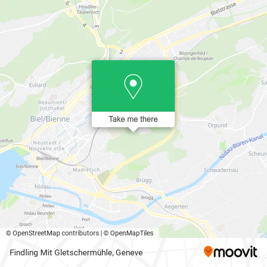Findling Mit Gletschermühle map