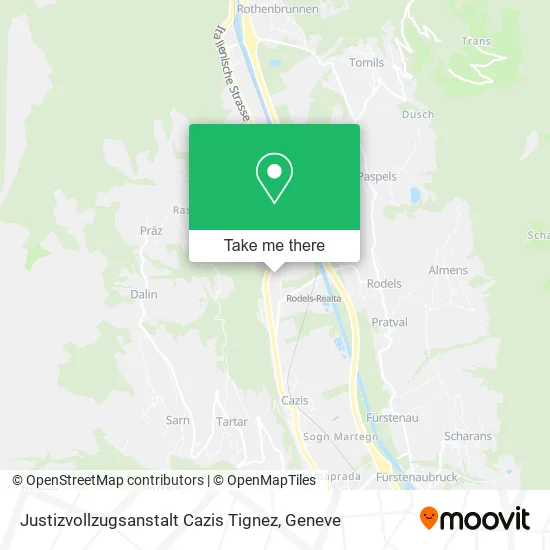 Justizvollzugsanstalt Cazis Tignez map