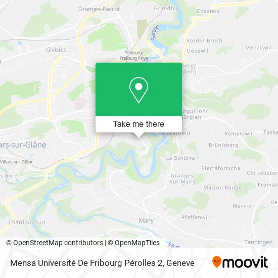 Mensa Université De Fribourg Pérolles 2 map