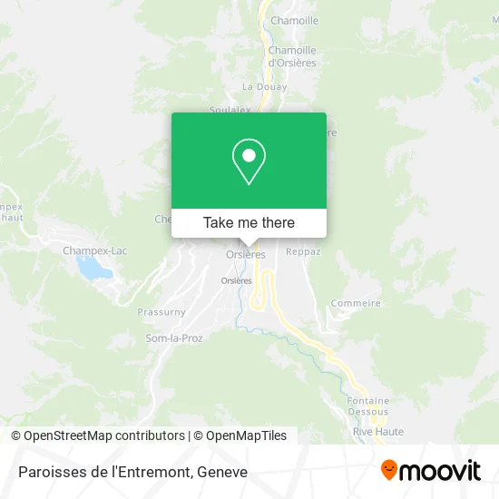 Paroisses de l'Entremont map