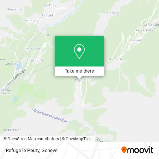 Refuge le Peuty map