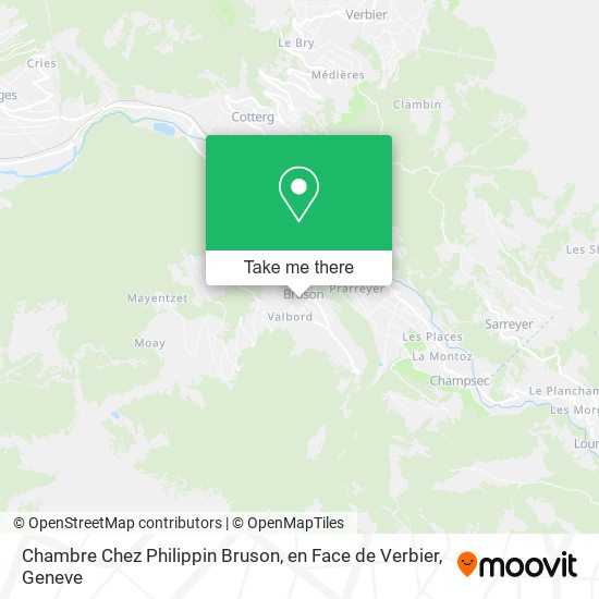 Chambre Chez Philippin Bruson, en Face de Verbier map